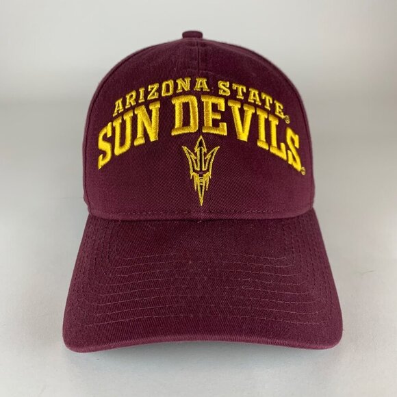 Arizona State Sun Devils NCAA Maroon New Era 9Twenty Relaxed Fit Adjustable Hat - Picture 2 of 5